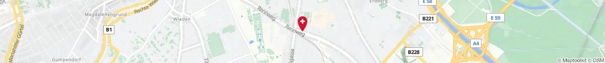 Kartendarstellung des Standorts für Apotheke am Rennweg in 1030 Wien